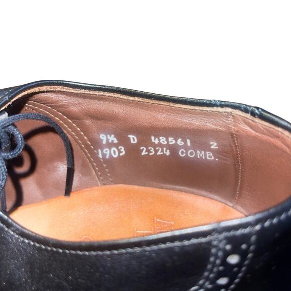 Allen Edmonds Leather Chester Wing tip Oxford Dress Shoe 9.5 Black - Picture 4 of 6